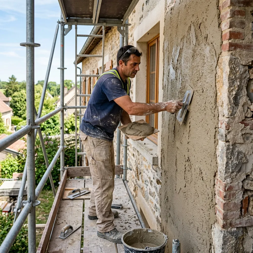 Ravalement de façade d'une maison